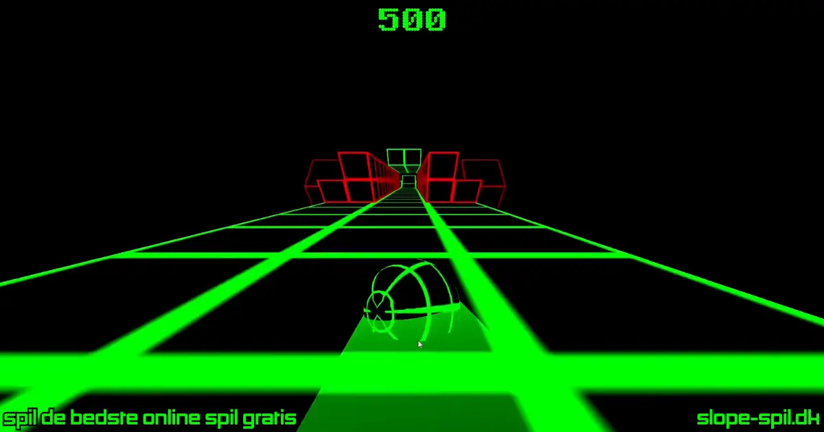 Slope Game løb mod målet om 500 point på lang neonbane