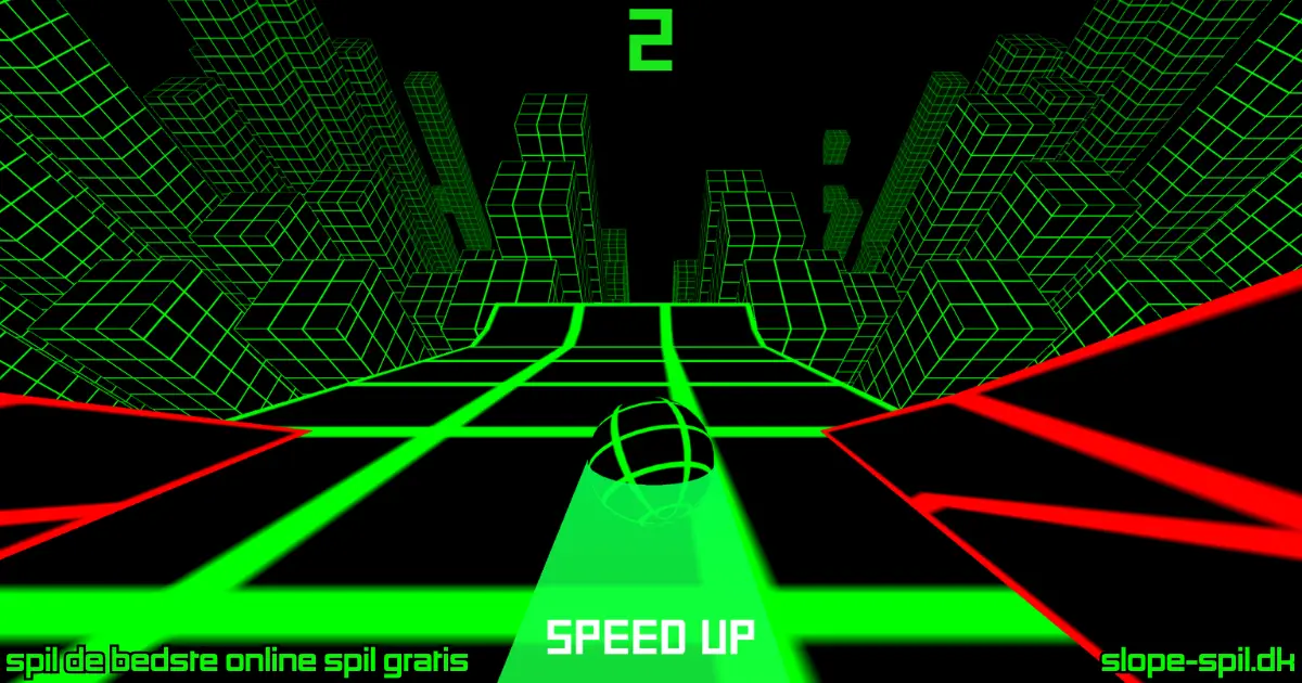 Slope Game speed up sektion med neon by og hurtig bold