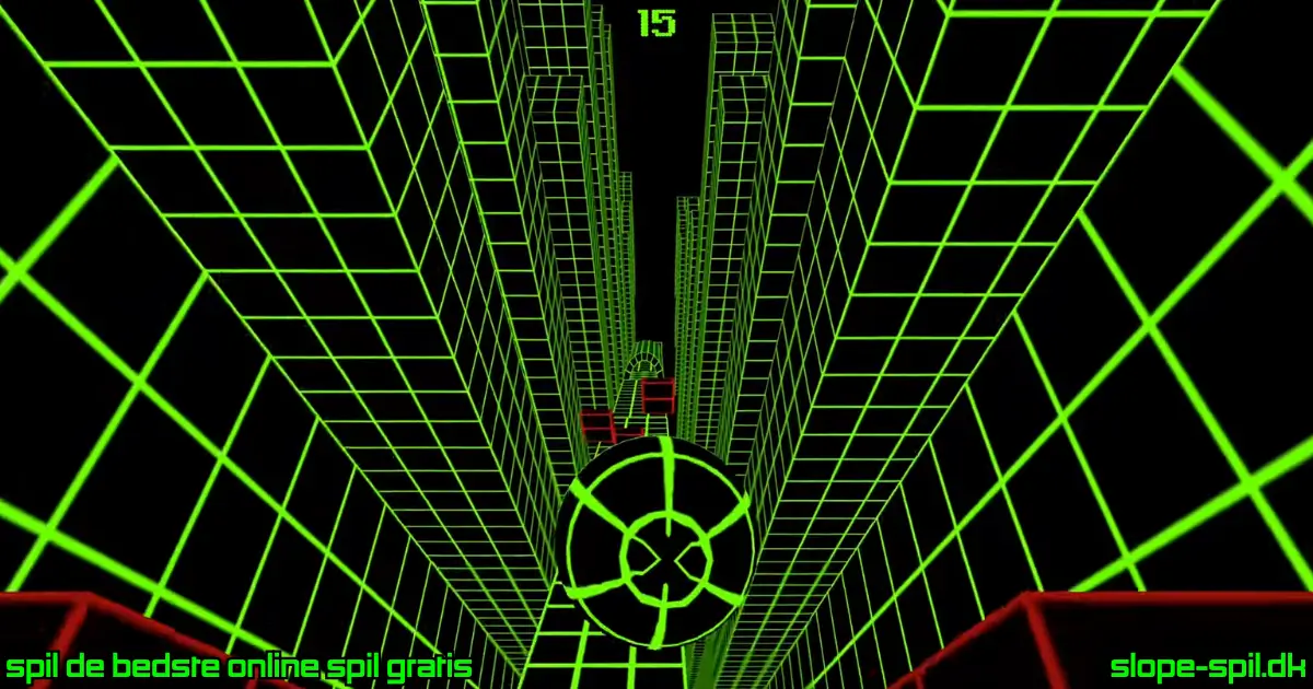 Slope Game bold der hopper over røde blokke set ovenfra