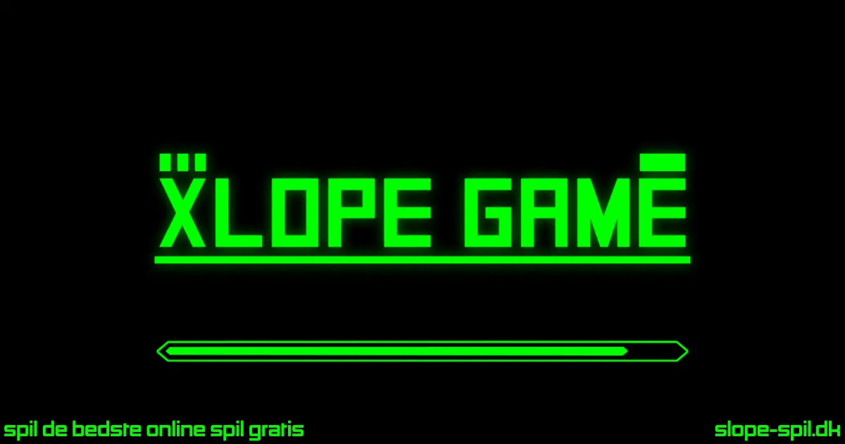 Slope spil loading skærm med grønt neon logo og progress bar