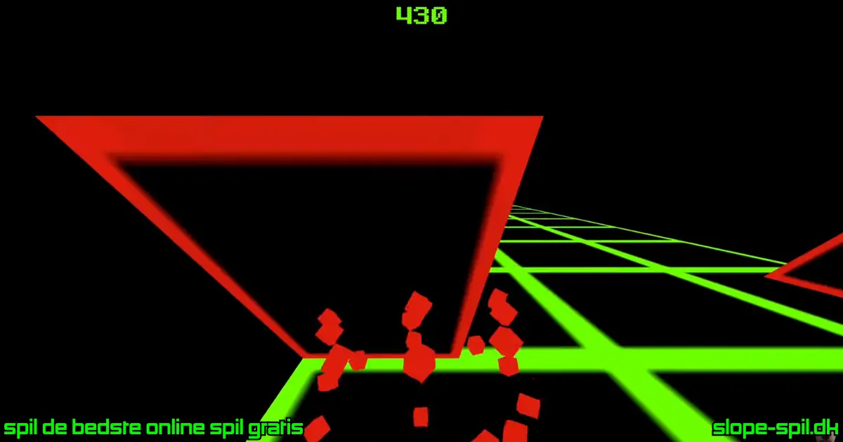 Slope Game bold der eksploderer i små røde kuber efter kollision